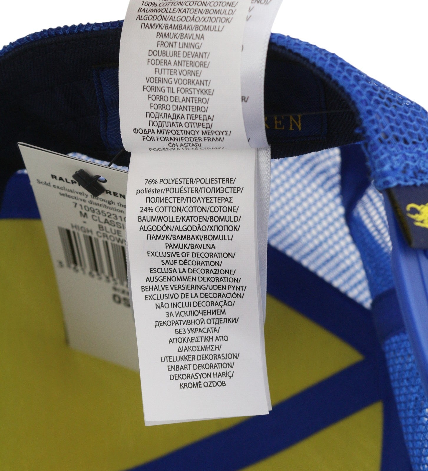 RALPH LAUREN „High Crown“ vyriška kepurė su mėlyna „Twill Trucker“ atspaudu ir užsegama rankena, rekomenduojama kaina – 69 € 