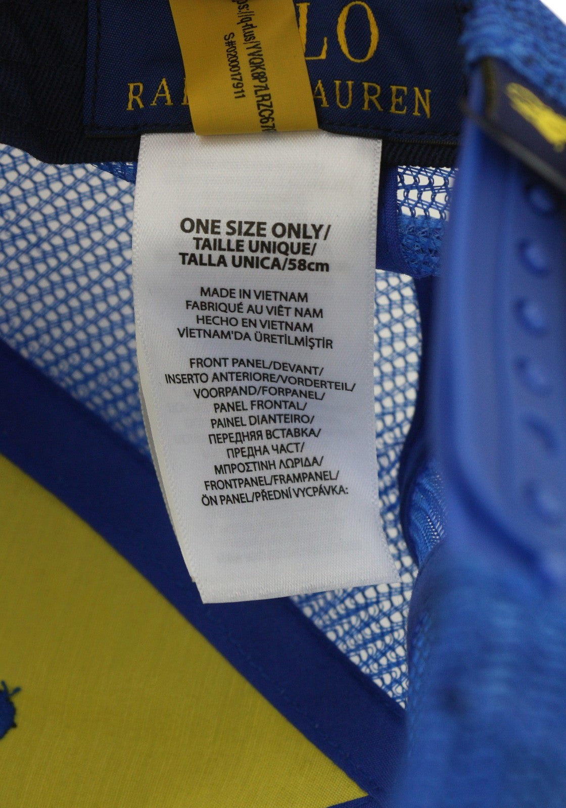 RALPH LAUREN „High Crown“ vyriška kepurė su mėlyna „Twill Trucker“ atspaudu ir užsegama rankena, rekomenduojama kaina – 69 € 