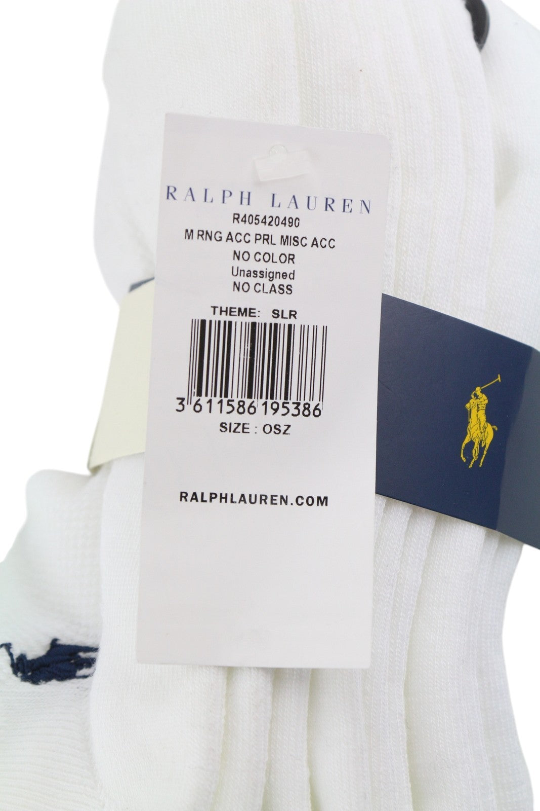 RALPH LAUREN vyriškos kojinės OS baltos siuvinėto logotipo žemos iškirptės unisex 6 poros 