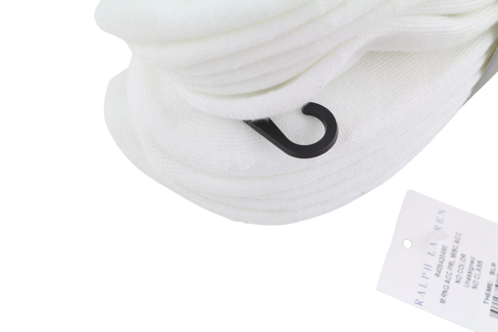 RALPH LAUREN vyriškos kojinės OS baltos siuvinėto logotipo žemos iškirptės unisex 6 poros 