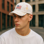 RALPH LAUREN Men Cap 59 CM White Paint Colourful Sport Baseball RRP€139