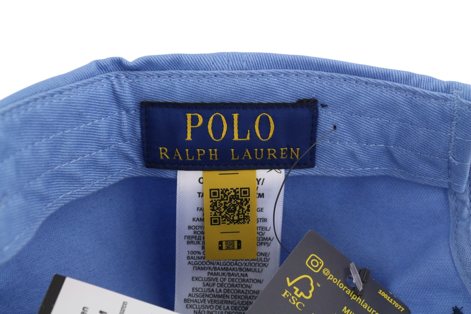 RALPH LAUREN vyriška kepurė su mėlyna, siuvinėtu logotipu ir medvilnine beisbolo kepure, 59 cm, rekomenduojama kaina – 60 € 