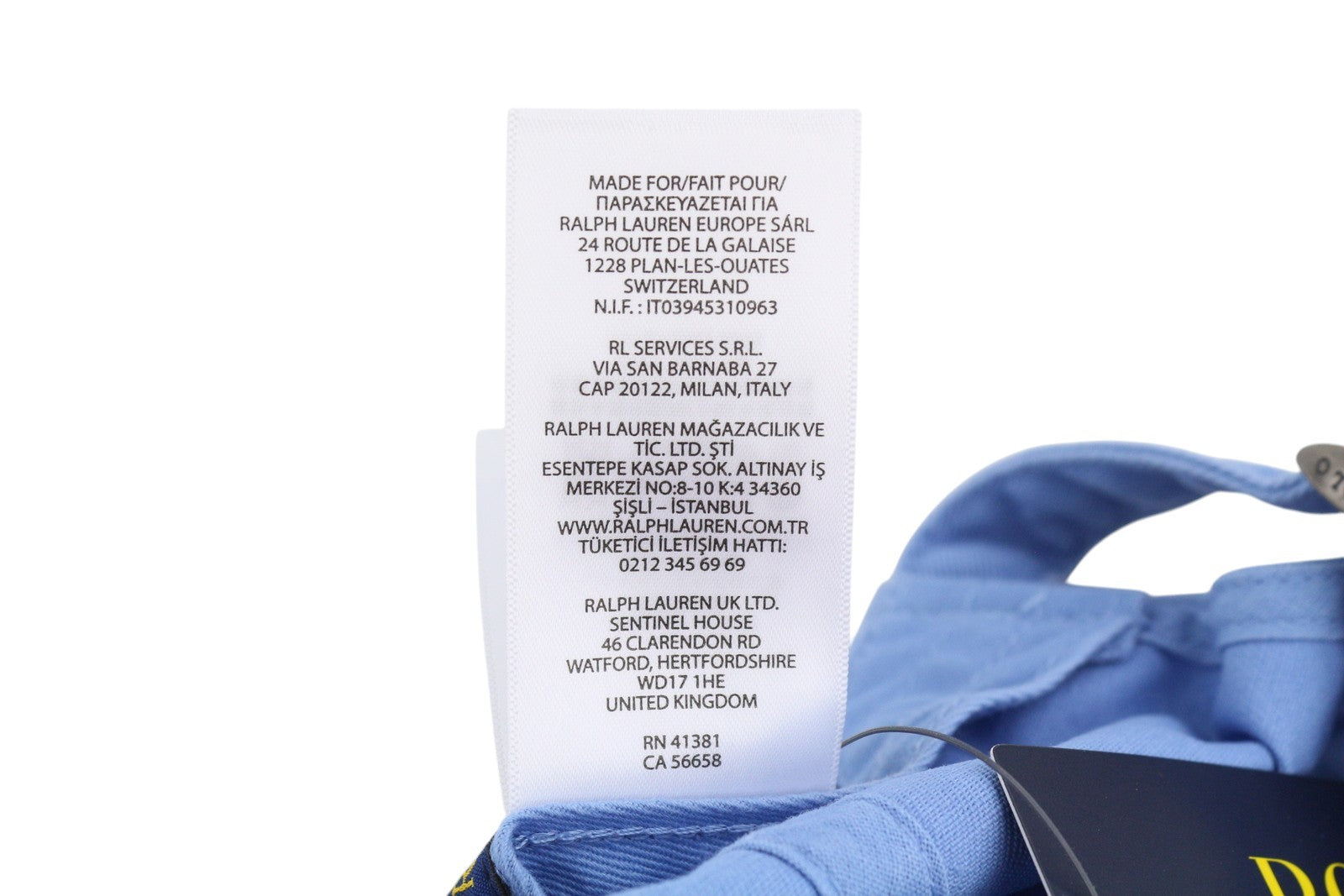 RALPH LAUREN vyriška kepurė su mėlyna, siuvinėtu logotipu ir medvilnine beisbolo kepure, 59 cm, rekomenduojama kaina – 60 € 