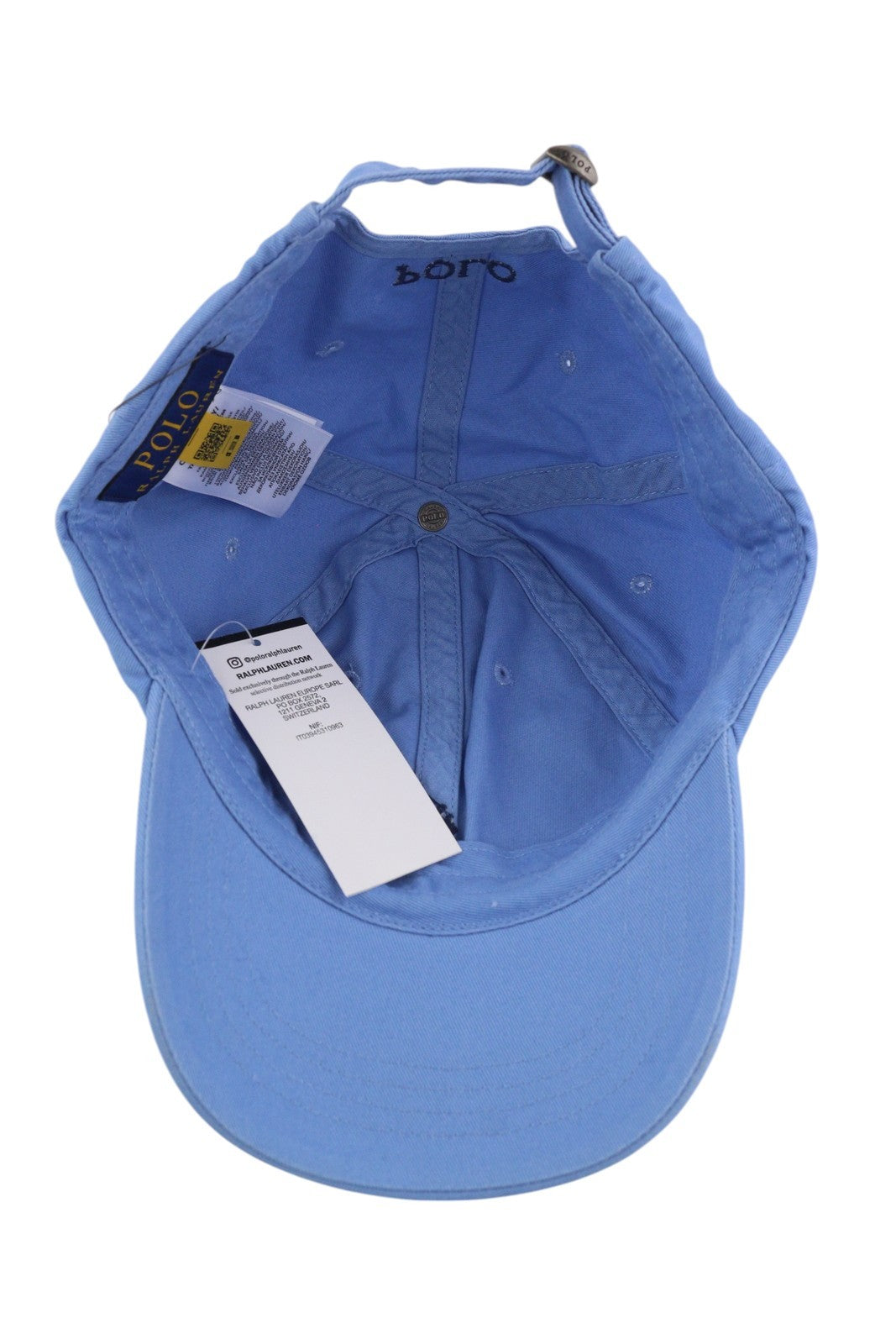 RALPH LAUREN vyriška kepurė su mėlyna, siuvinėtu logotipu ir medvilnine beisbolo kepure, 59 cm, rekomenduojama kaina – 60 € 