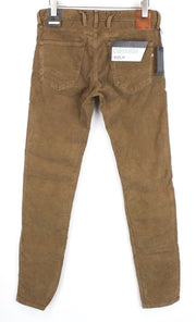 REPLAY Anbass Men's W31/L34 Brown Corduroy Slim Button-Fly Casual Trousers