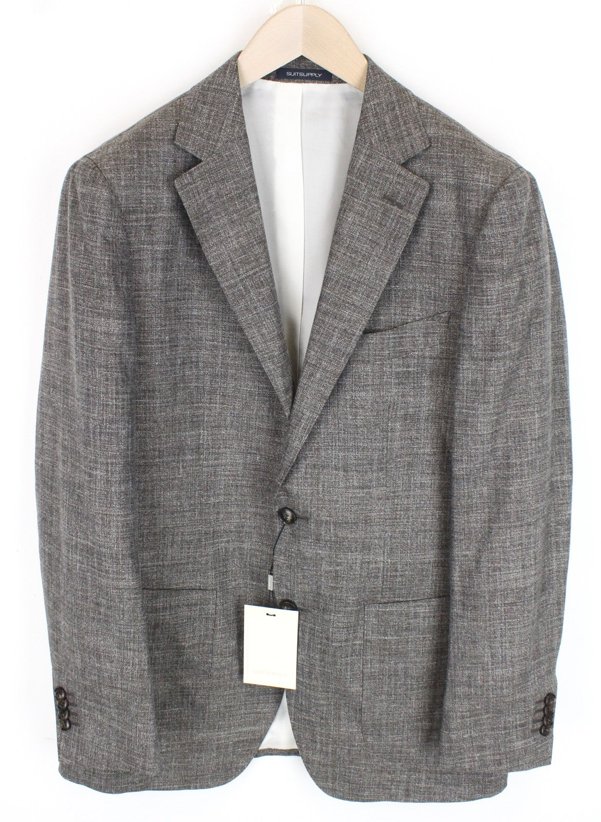 SUITSUPPLY Havana Patch Men's UK38R Wool Silk Linen Brown 2 Piece Lined Suit