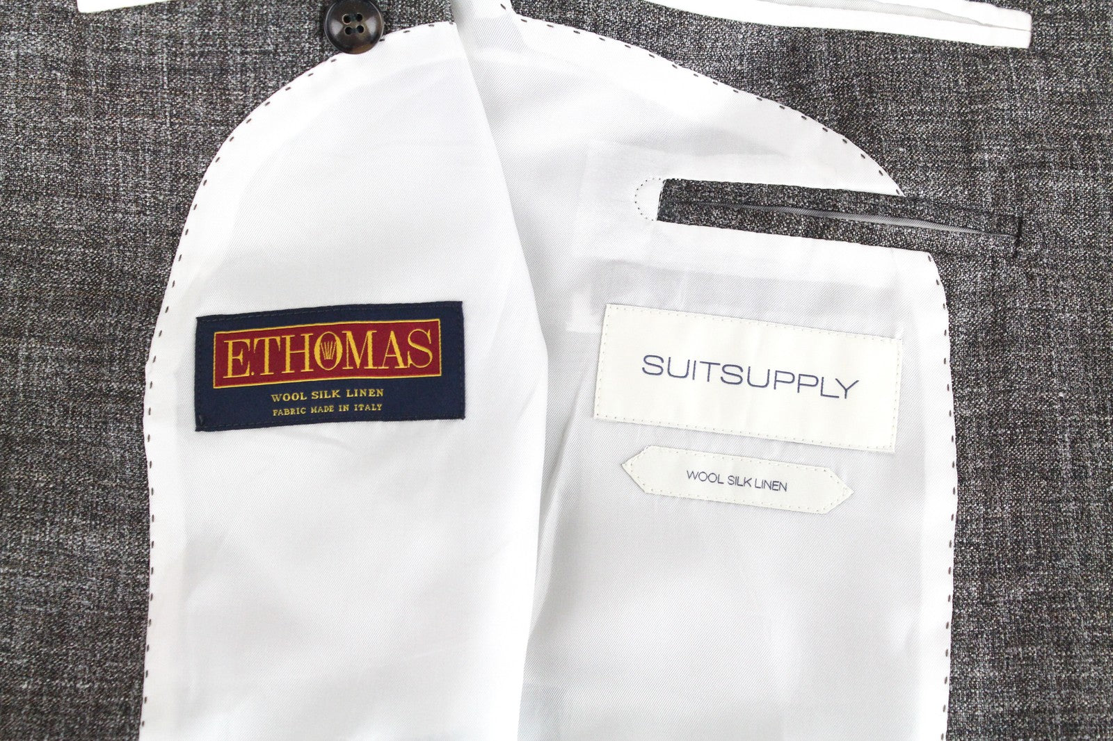 SUITSUPPLY Havana Patch Men's UK38R Wool Silk Linen Brown 2 Piece Lined Suit