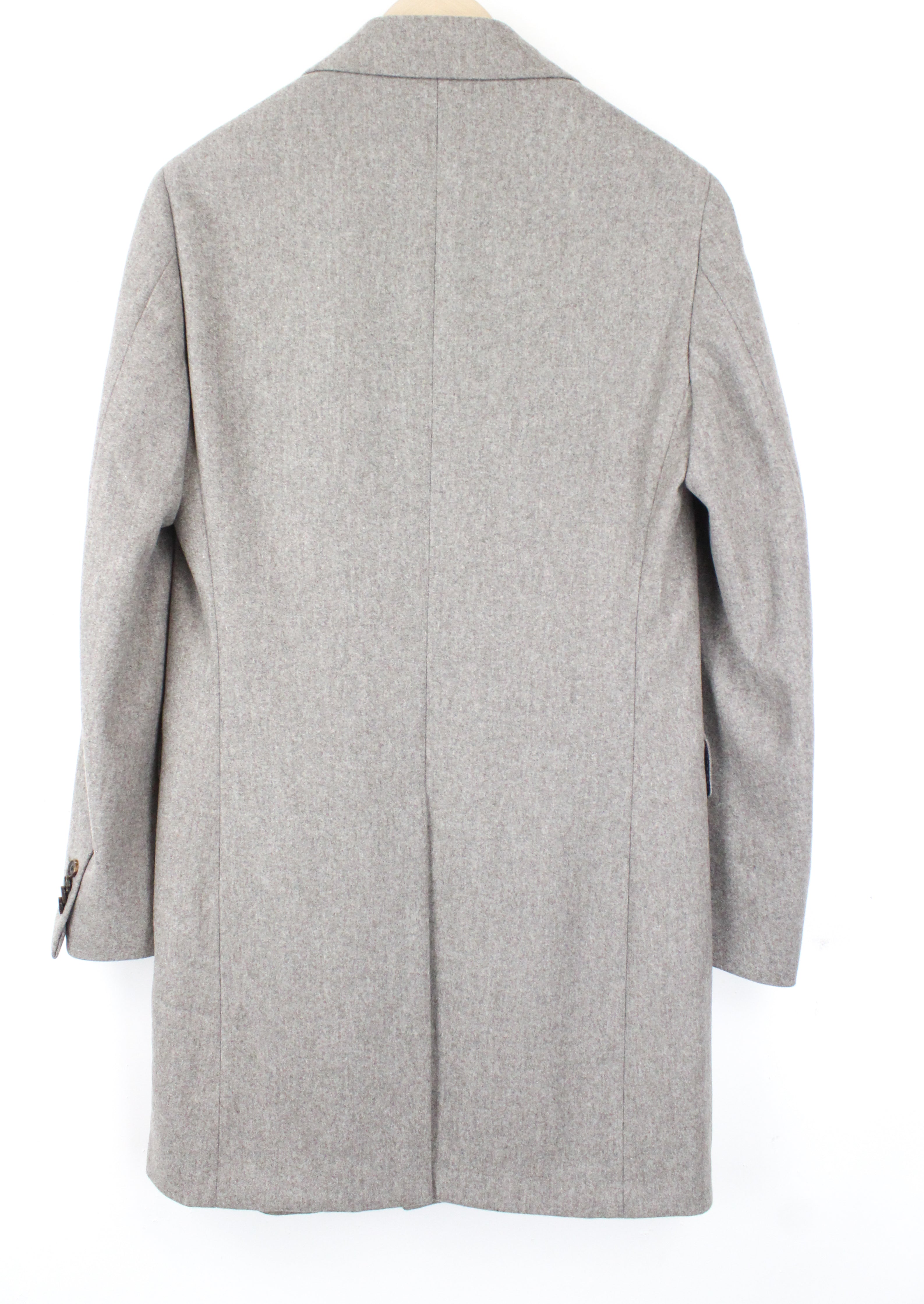 „SUITSUPPLY Vicenza“ vyriškas pilkai rudas flanelės pamušalu paltas, UK38R, dydis 