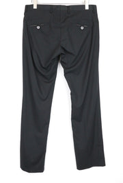 JOHN RICHMOND Men's 48 Black Virgin Wool Zip-Fly Chino Style Smart Trousers