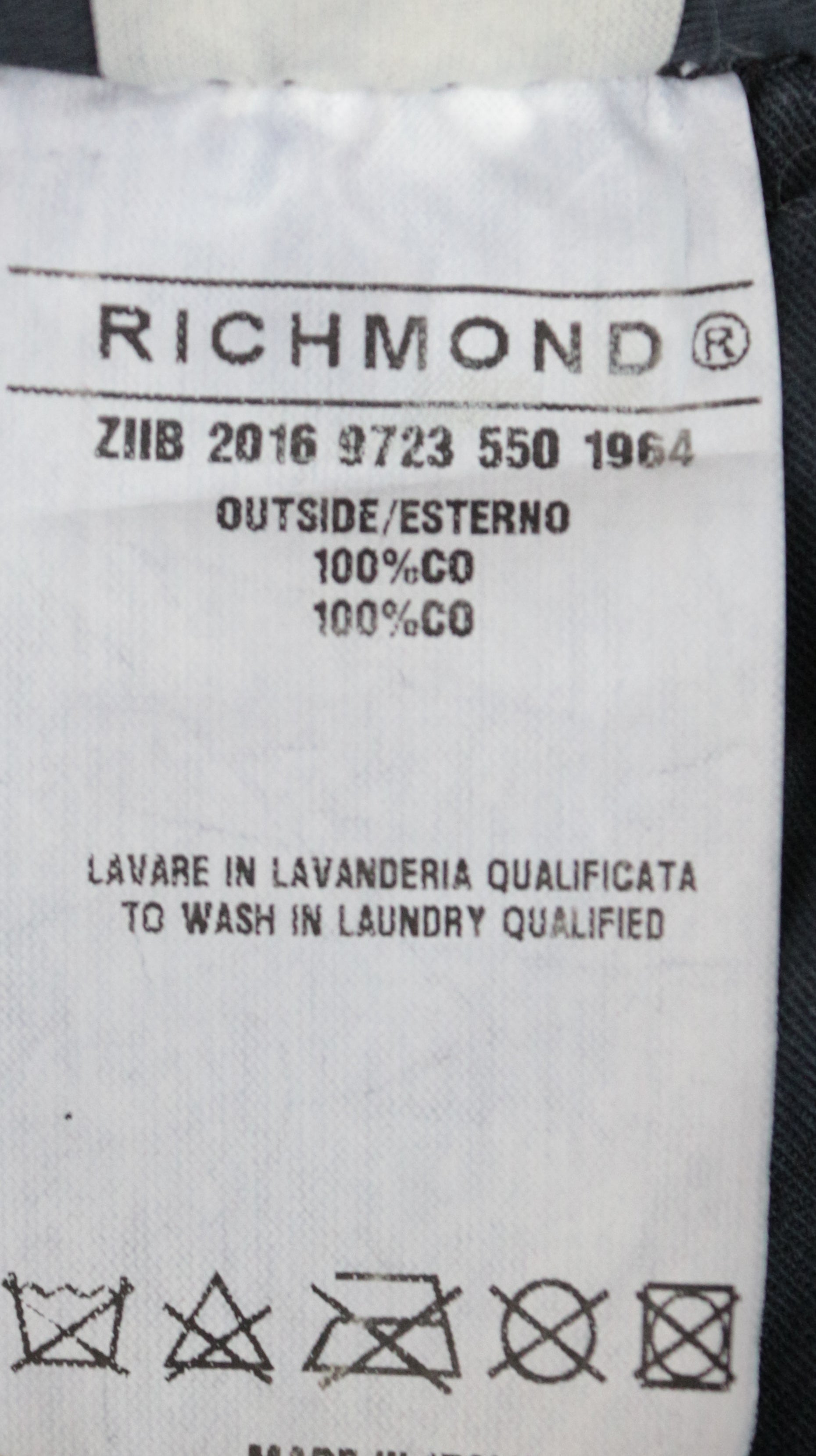 RICHMOND Men's 32 Navy Chino Style Cotton Zip-Fly Pocketed Trousers