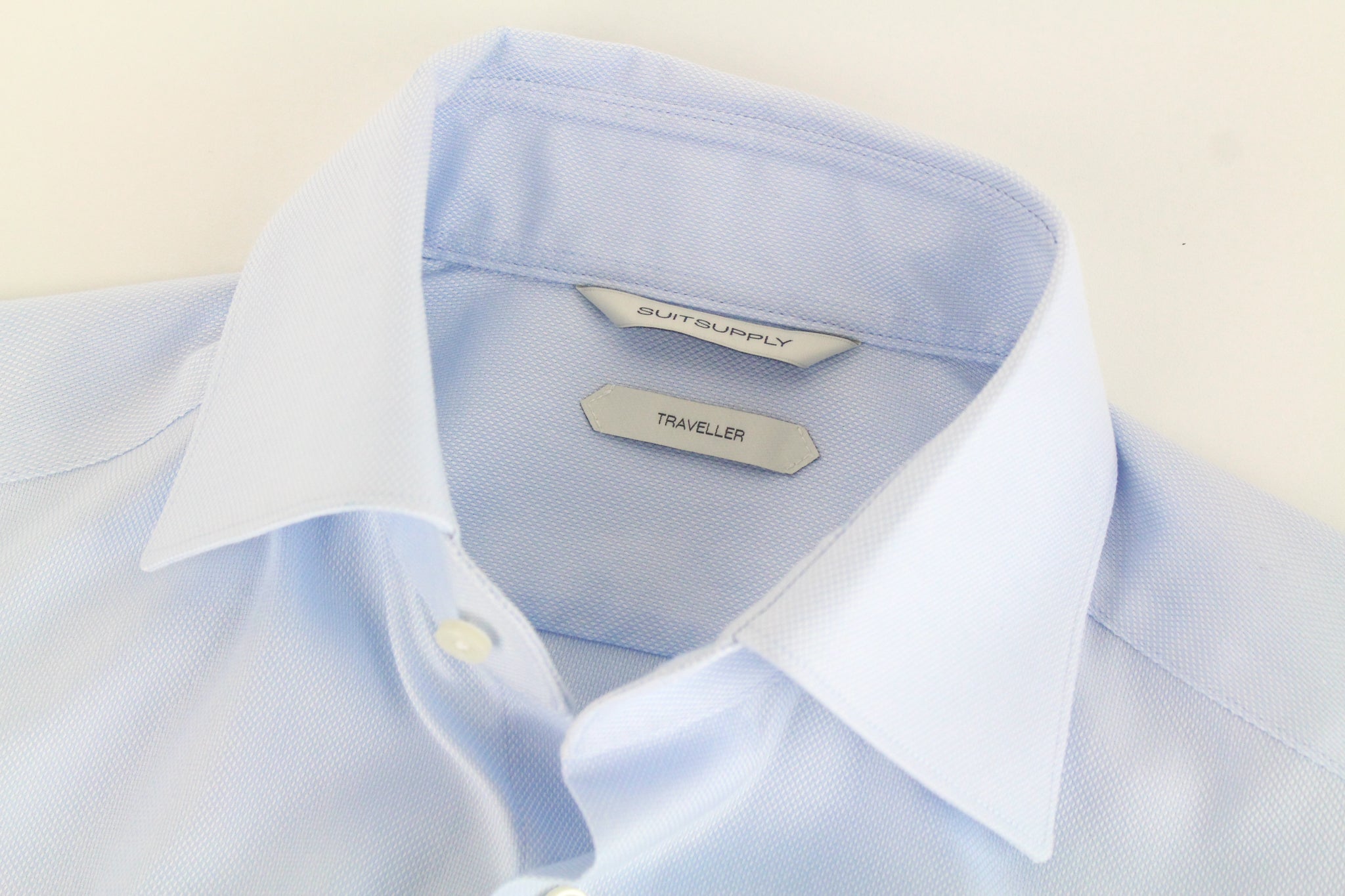 „SUITSUPPLY“ vyriški 35 dydžio mėlyni, ploni, grynos medvilnės dryžuoti marškiniai su sagomis 