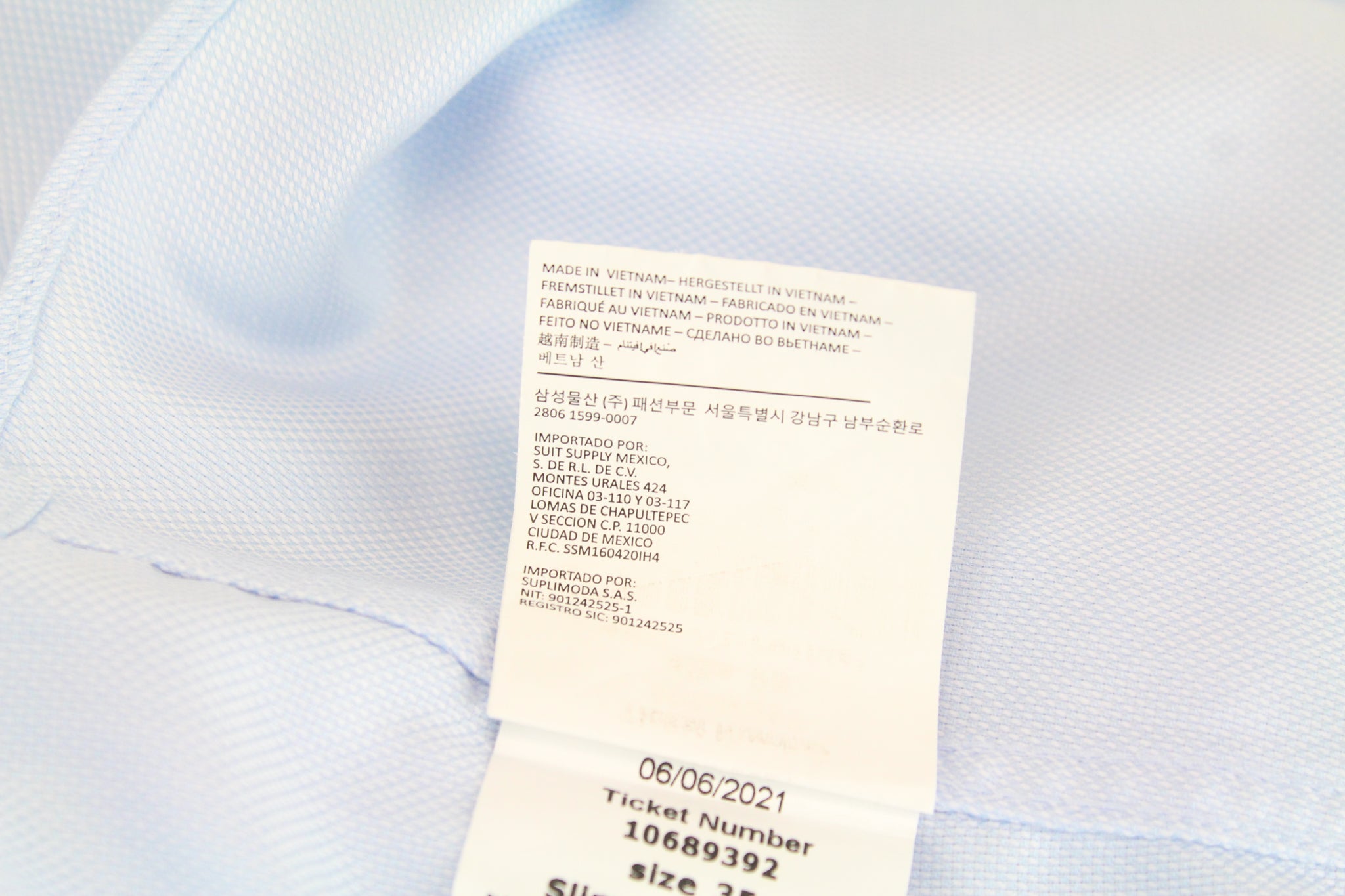 „SUITSUPPLY“ vyriški 35 dydžio mėlyni, ploni, grynos medvilnės dryžuoti marškiniai su sagomis 