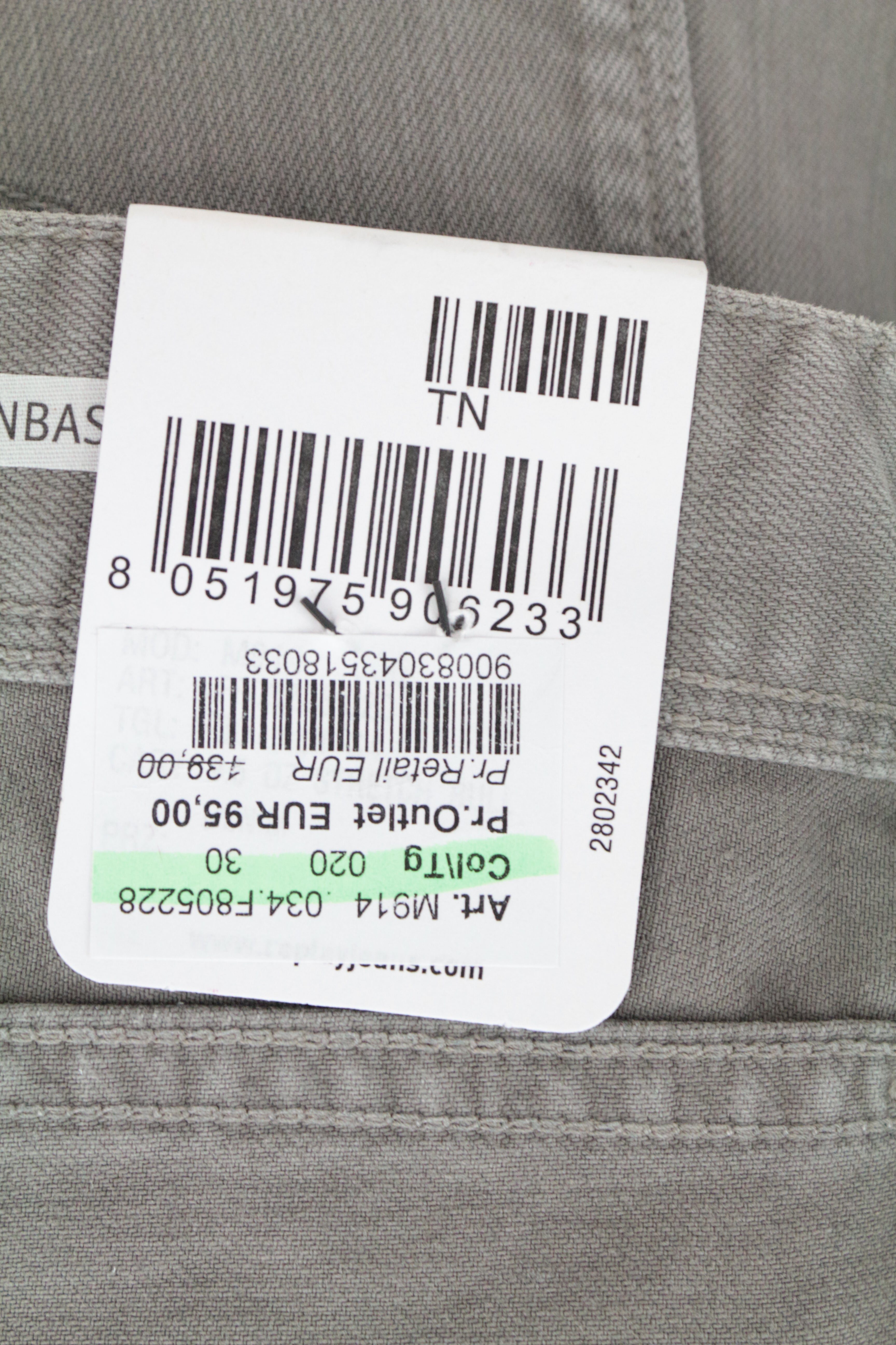 REPLAY Anbass vyriški šviesiai pilki W30/L34 stiliaus ploni tamprūs džinsai su užtrauktuku 