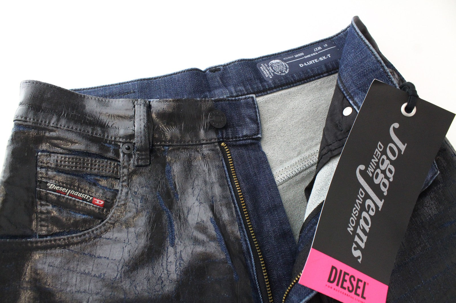 DIESEL D-Luite-SX-T 0094R Women's W27 Flared Jogg Coated Animal Print Jeans