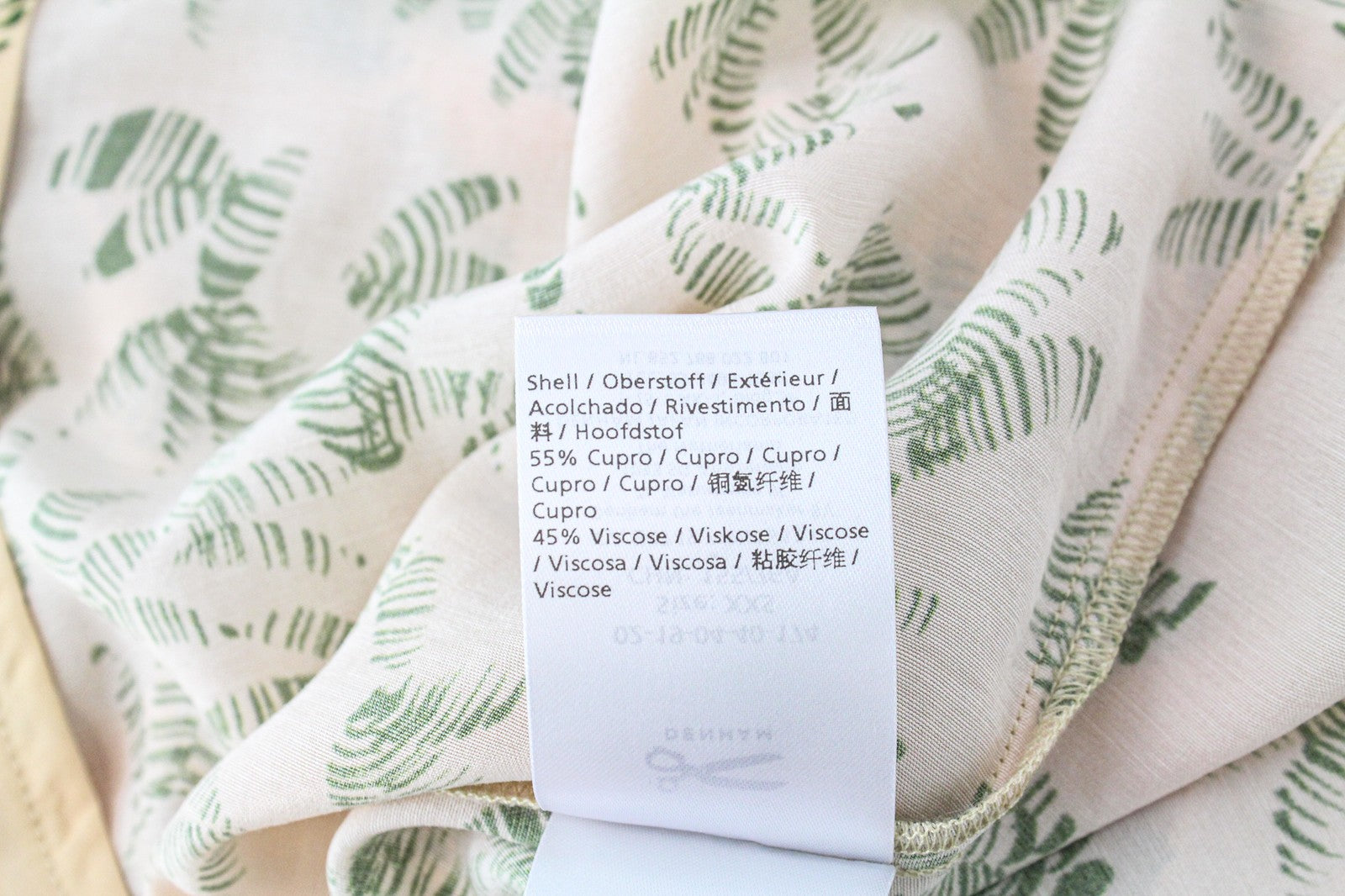 DENHAM Jessie moteriška XS dydžio oranžinė lapų rašto palaidinė su sagomis ir palmių raštu 