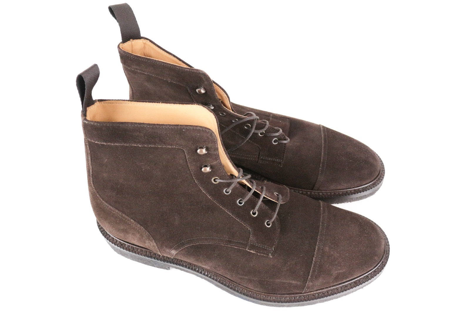 SUITSUPPLY vyriški 43 dydžio vidutinio rudumo zomšiniai klasikiniai aulinukai su raišteliais 