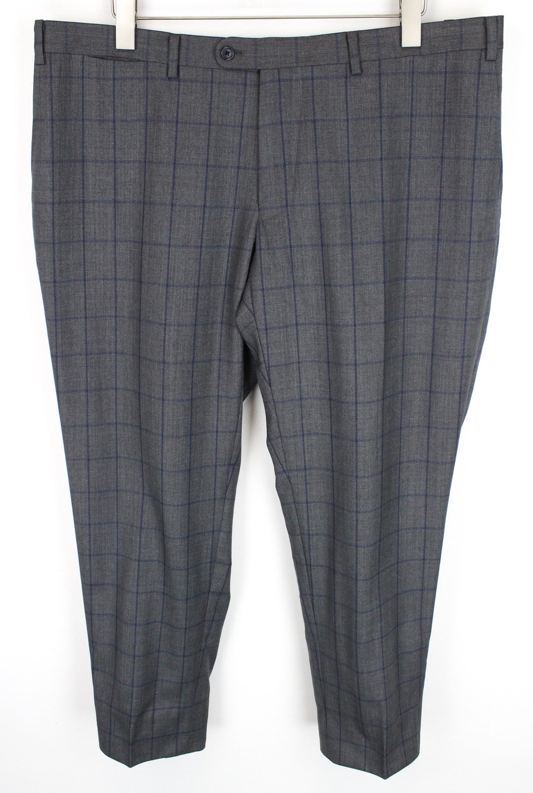 SUITSUPPLY Men's UK46S Grey Wool Classic Lined Formal Checkered Trousers