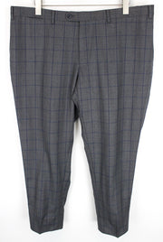 SUITSUPPLY Men's UK46S Grey Wool Classic Lined Formal Checkered Trousers
