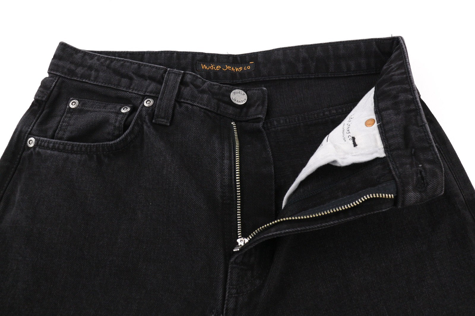 NUDIE JEANS Breezy Britt moteriški džinsai W29/L30 Regular Taper Fit medvilniniai juodi 