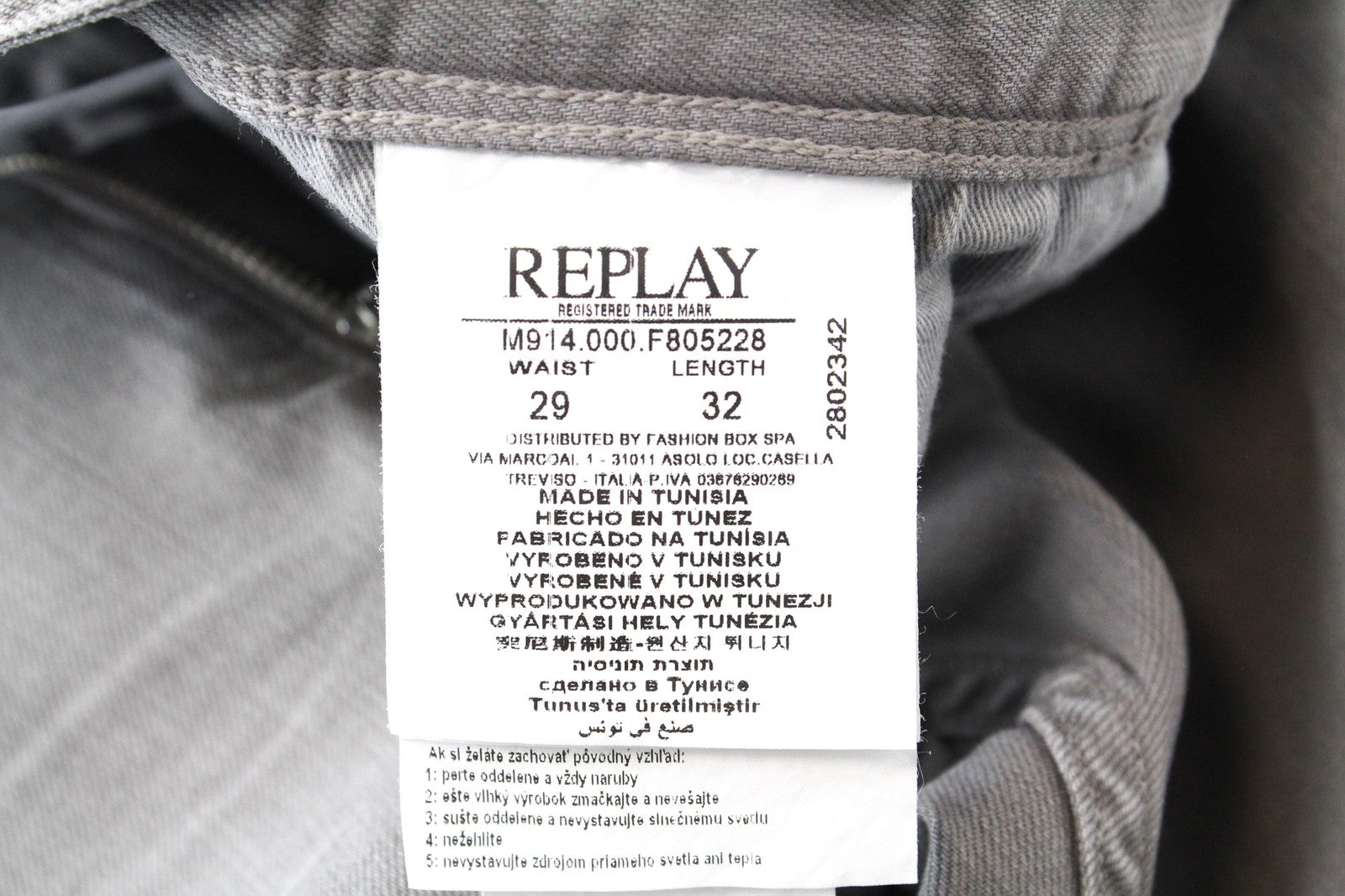 REPLAY Anbass W29/L32 vyriški ploni džinsiniai marškinėliai su 5 kišenėmis 