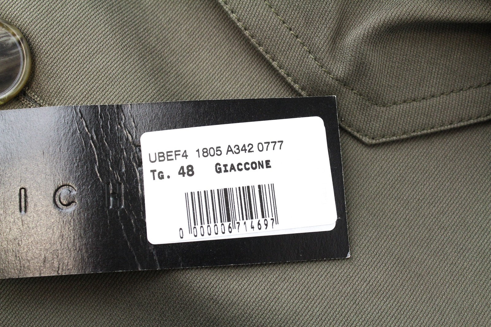 RICHMOND vyriška striukė 48 žalia, su apykakle, pamušalu, tampri medvilninė, vienos krūtinės 