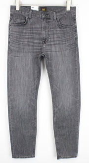 LEE Rider vyriški džinsai W30/L30 Slim pilki skalbto džinso tamprios medvilnės iškirptės 