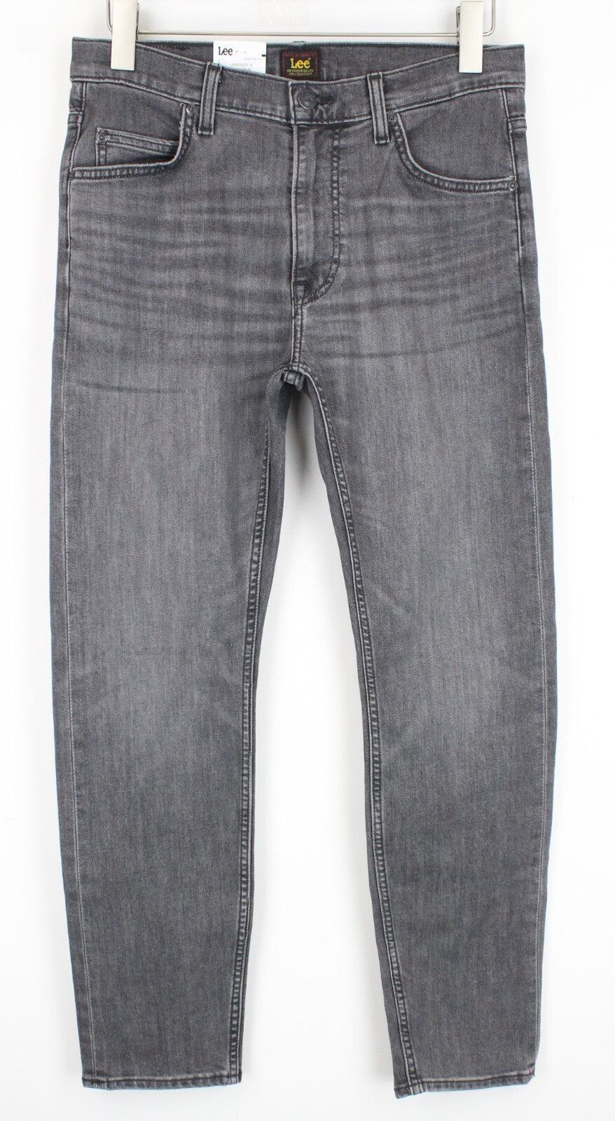 LEE Rider vyriški džinsai W30/L30 Slim pilki skalbto džinso tamprios medvilnės iškirptės 