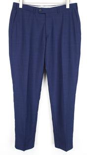 SUITSUPPLY Men's Trousers UK34R Blue Wool Lined Classic Pleated Front Pants