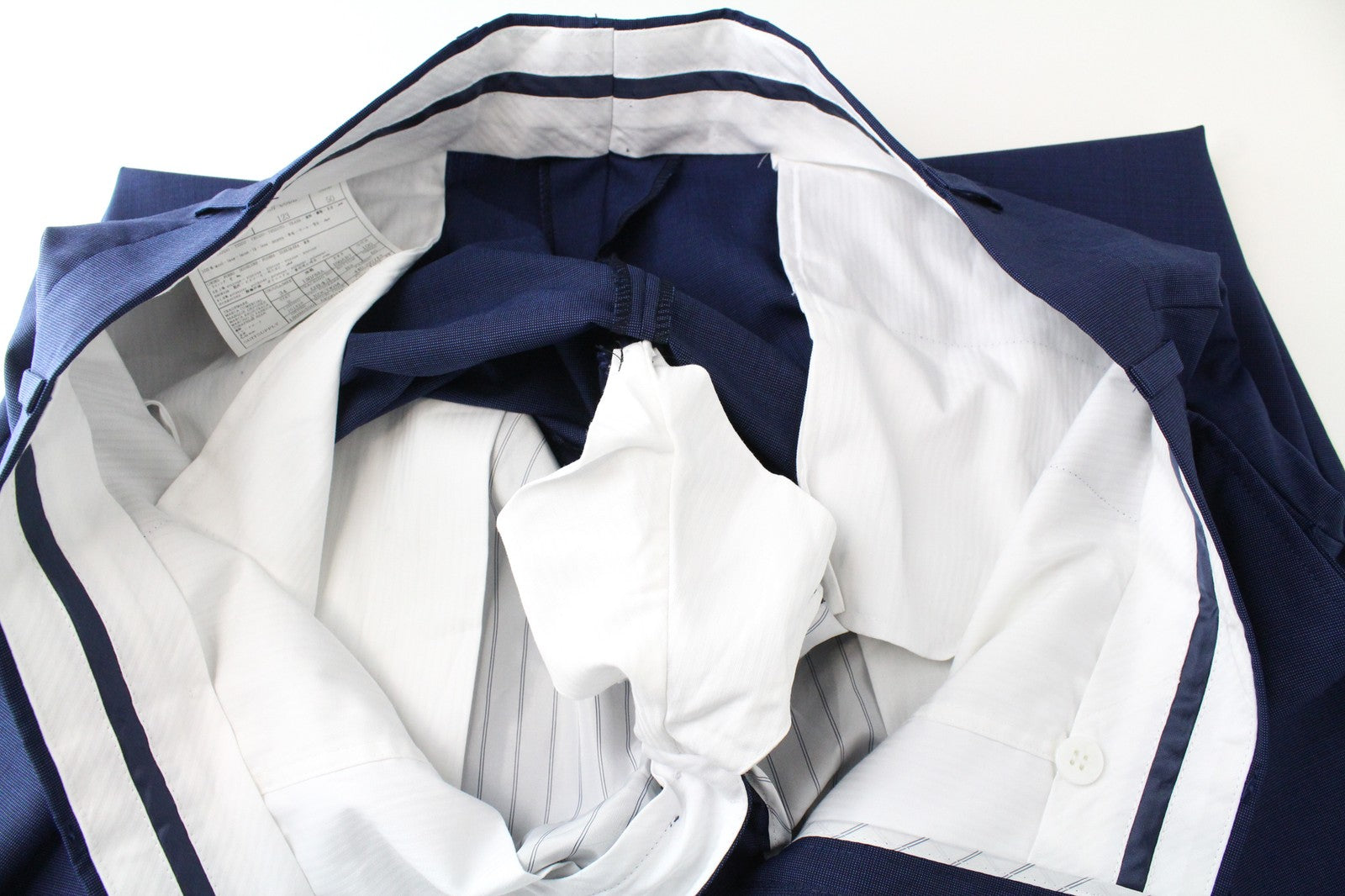 SUITSUPPLY Men's Trousers UK34R Blue Wool Lined Classic Pleated Front Pants