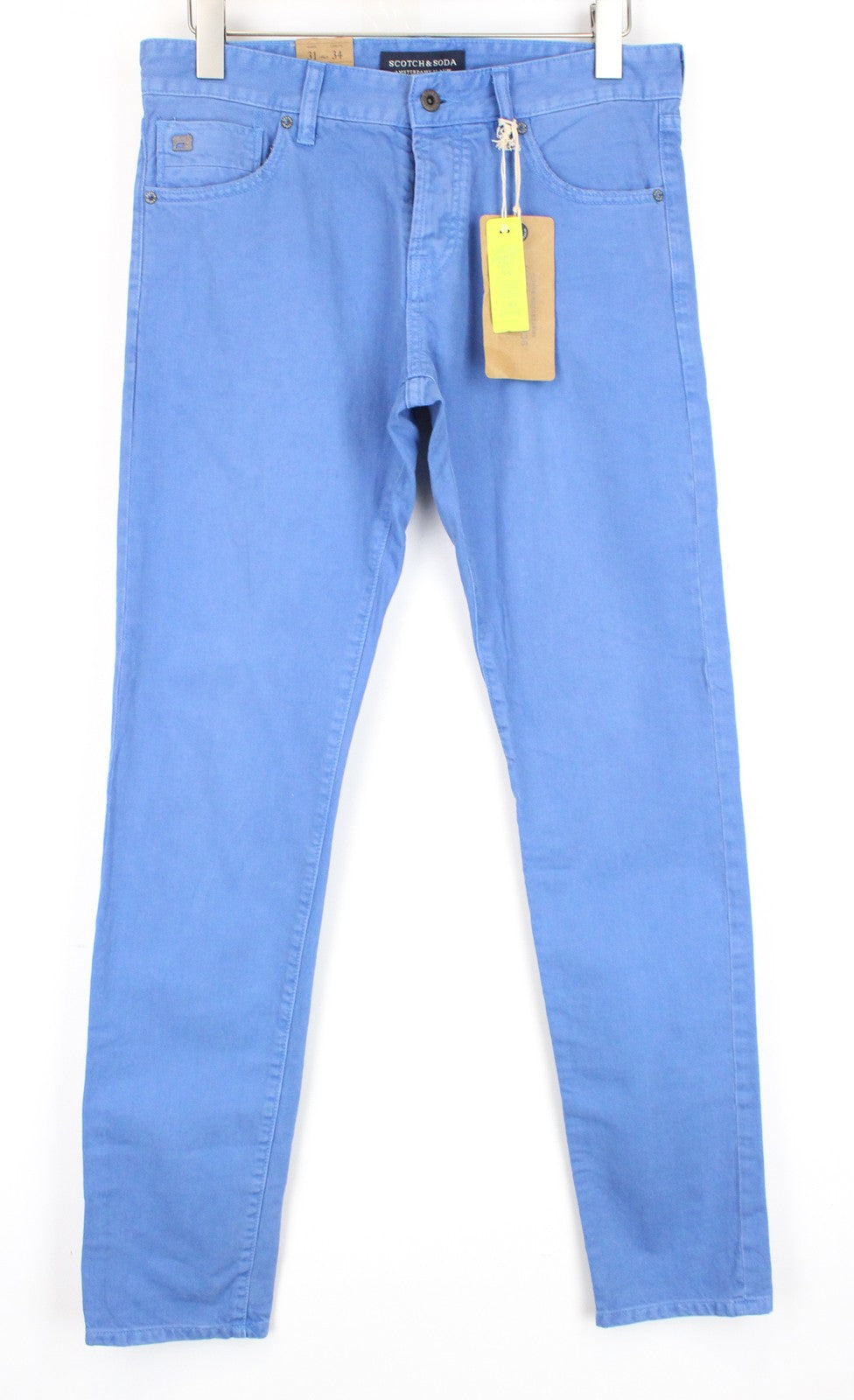 SCOTCH &amp; SODA Ralston W31/L34 Slim mėlyni dažyti grynos medvilnės vyriški džinsai