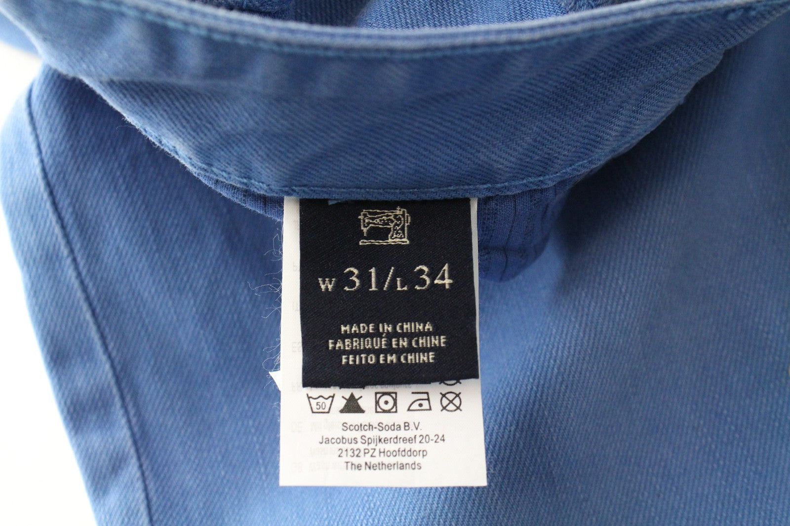 SCOTCH &amp; SODA Ralston W31/L34 Slim mėlyni dažyti grynos medvilnės vyriški džinsai