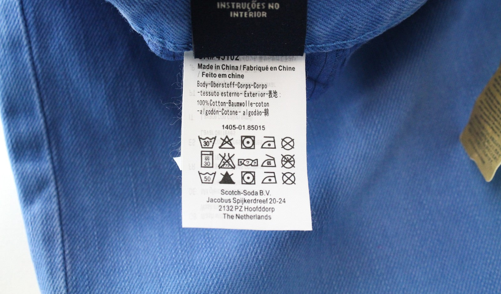 SCOTCH &amp; SODA Ralston W31/L34 Slim mėlyni dažyti grynos medvilnės vyriški džinsai