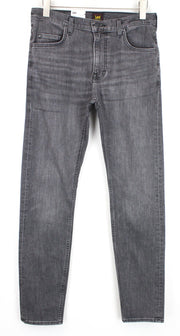 LEE Rider W31/L34 pilki laisvalaikio stiliaus ploni medvilniniai tamprūs vyriški skalbto kirpimo džinsai 