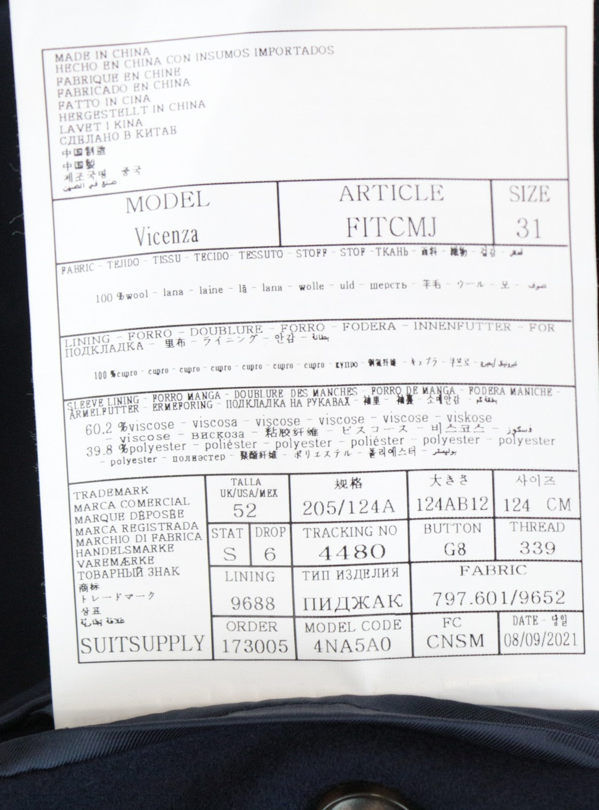 „SUITSUPPLY Vicenza“ vyriškas klasikinis paltas, tamsiai mėlynas, su vilnoniu pamušalu, vienaeilis, UK52S 