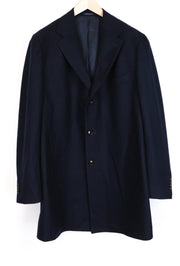 SUITSUPPLY Vicenza UK50S Men's Navy Wool Coat Lined Single-Breasted Formal