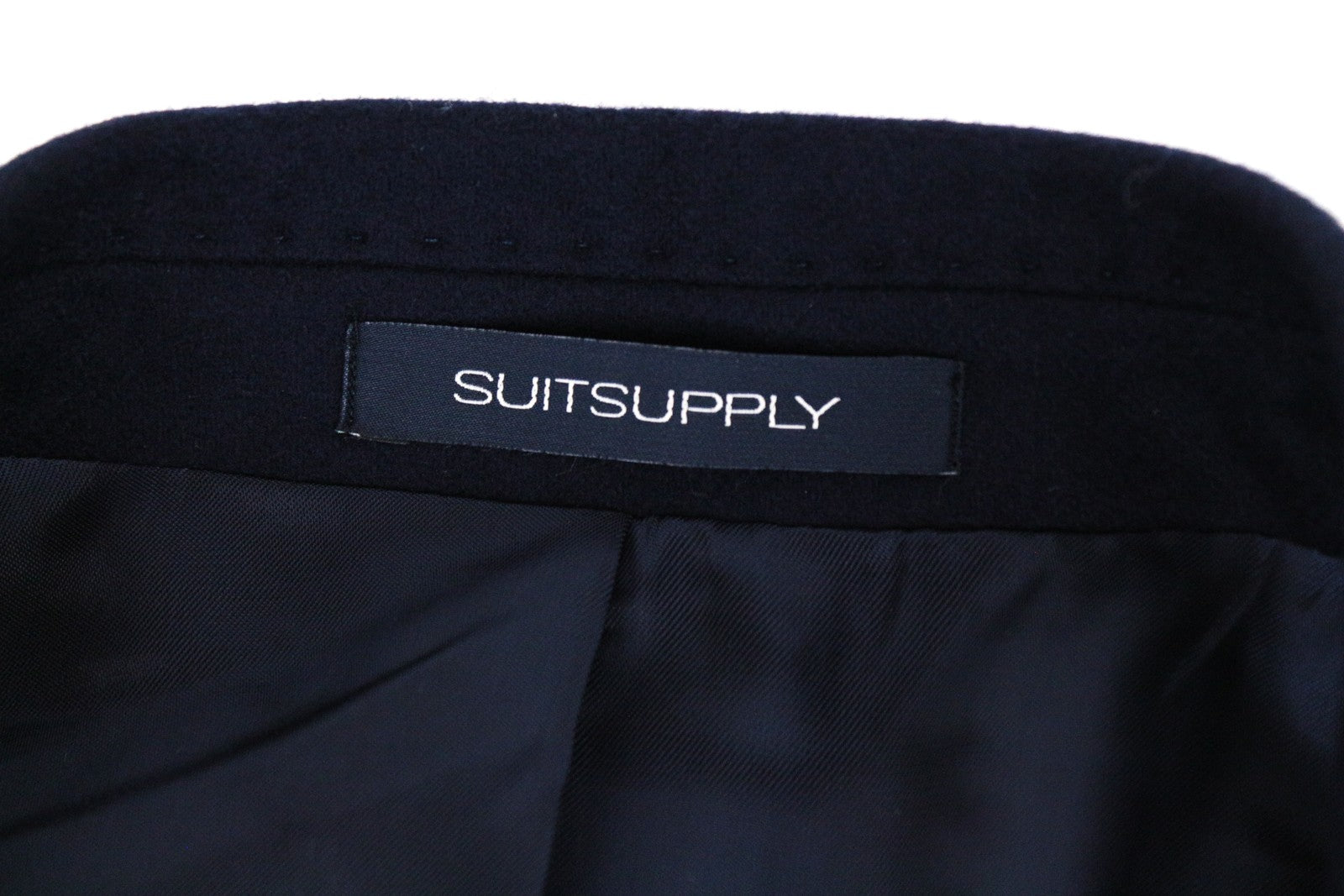 SUITSUPPLY Vicenza UK50S Men's Navy Wool Coat Lined Single-Breasted Formal