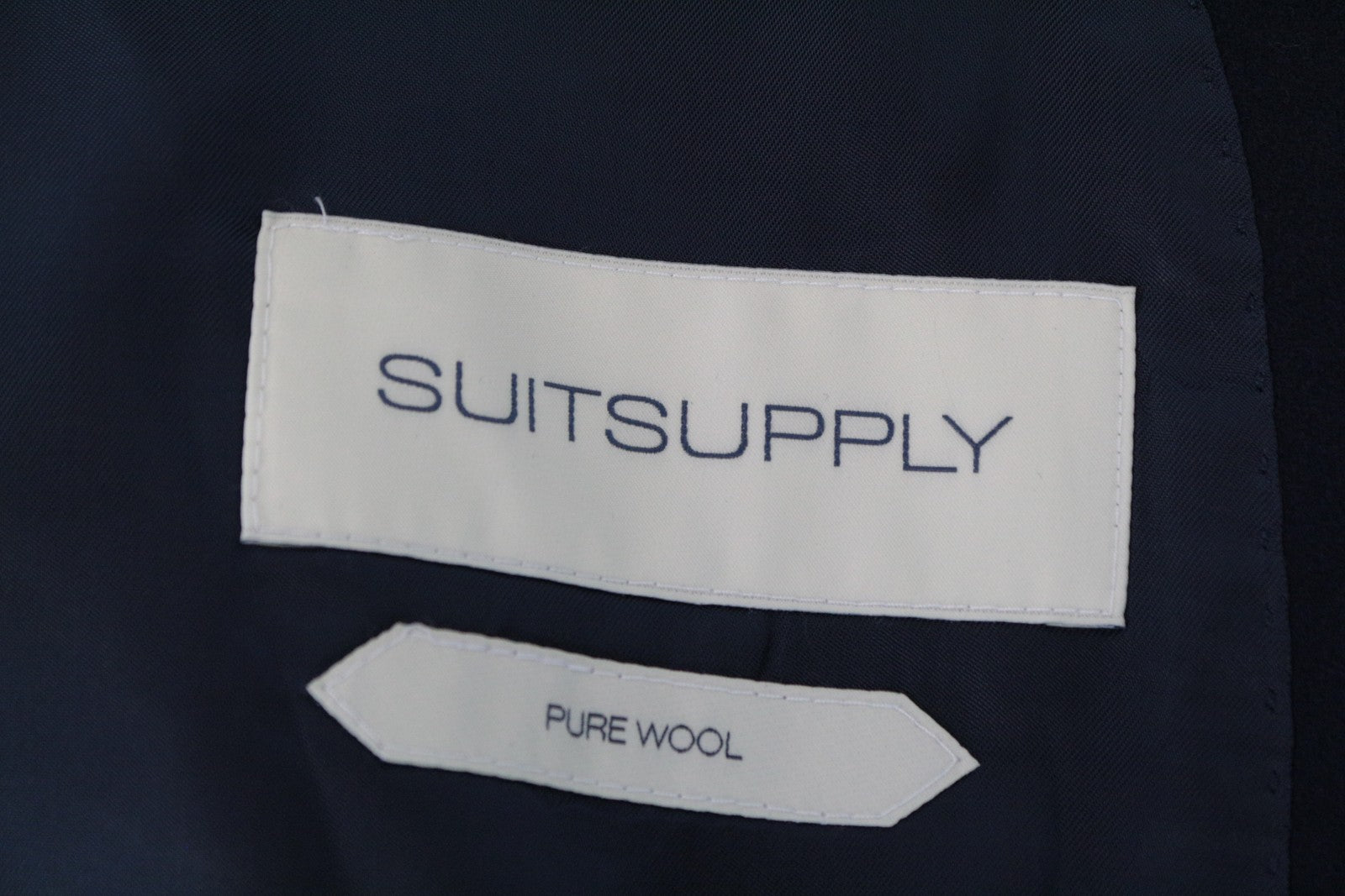 SUITSUPPLY Vicenza UK50S Men's Navy Wool Coat Lined Single-Breasted Formal