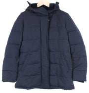 MAISON SCOTCH moteriška striukė S, mėlyna, su gobtuvu, pamušalu ir paminkštintu laisvalaikio viršutiniu drabužiu 