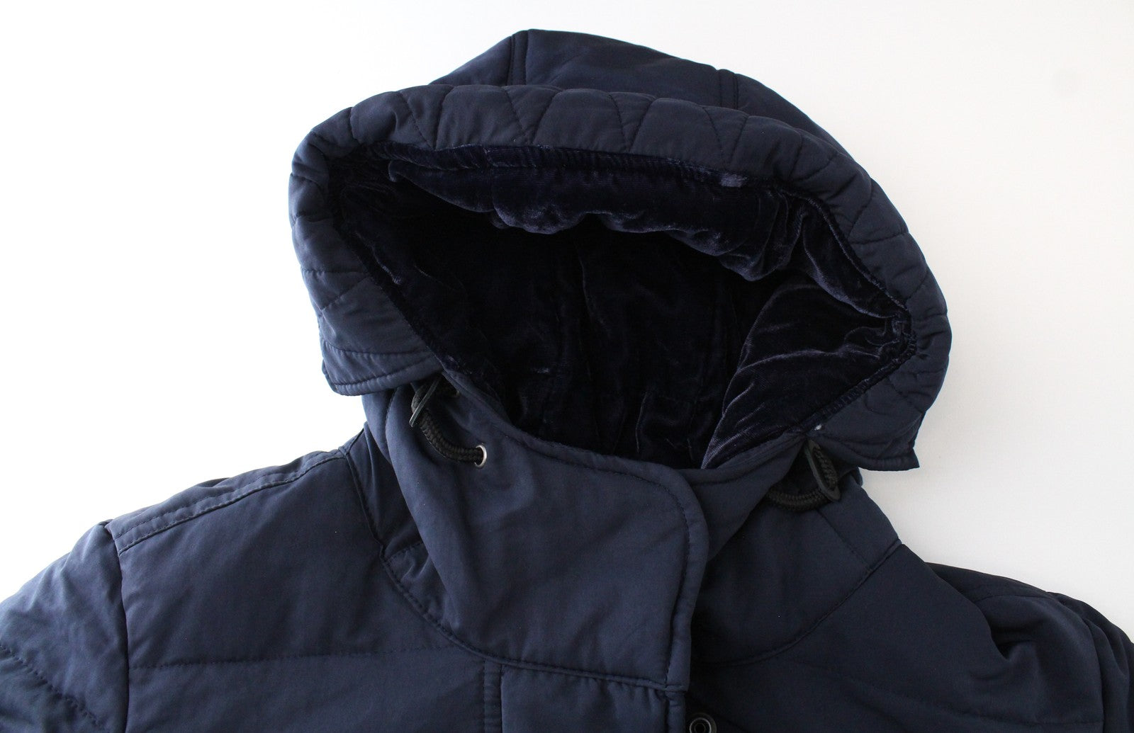 MAISON SCOTCH moteriška striukė S, mėlyna, su gobtuvu, pamušalu ir paminkštintu laisvalaikio viršutiniu drabužiu 