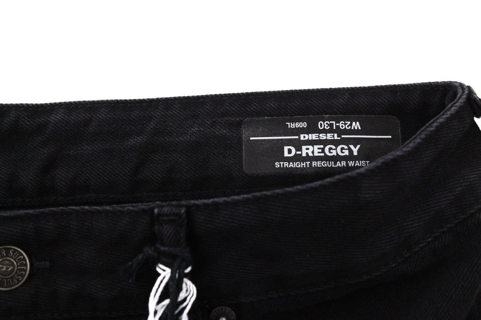 DIESEL D-Reggy 009RL moteriški džinsai W29/L30 įprasto juosmens tiesūs juodi RRP 150 € 