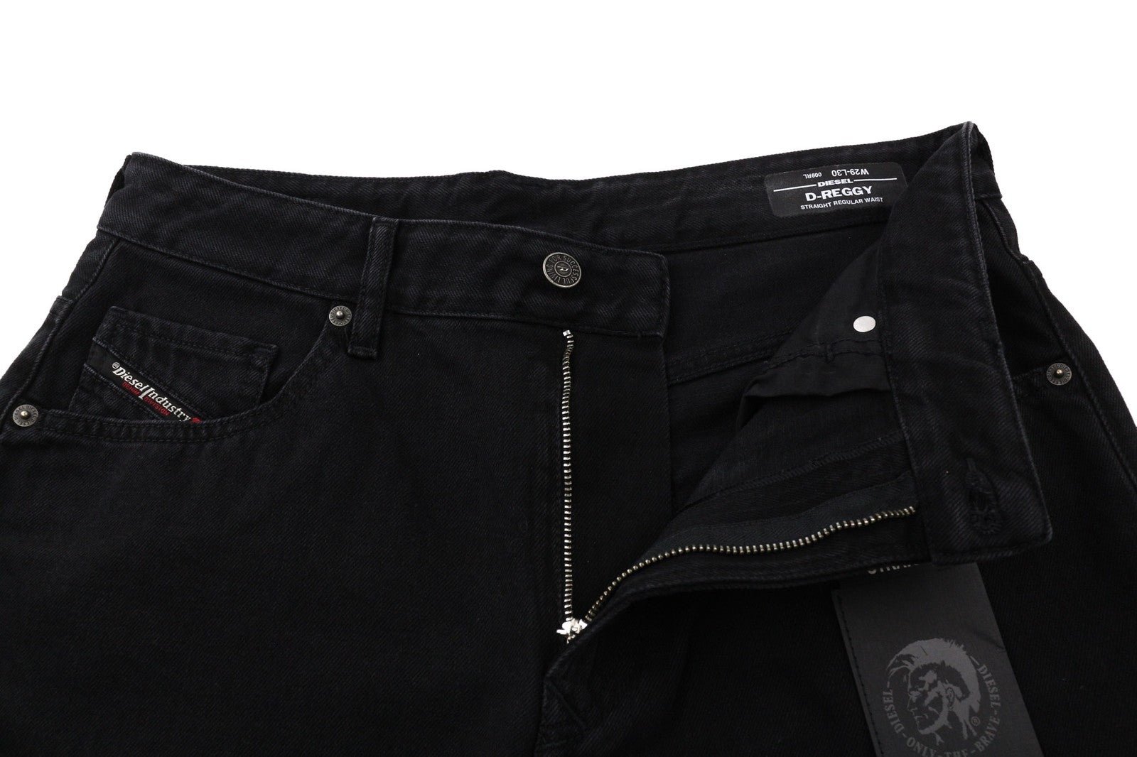 DIESEL D-Reggy 009RL moteriški džinsai W29/L30 įprasto juosmens tiesūs juodi RRP 150 € 