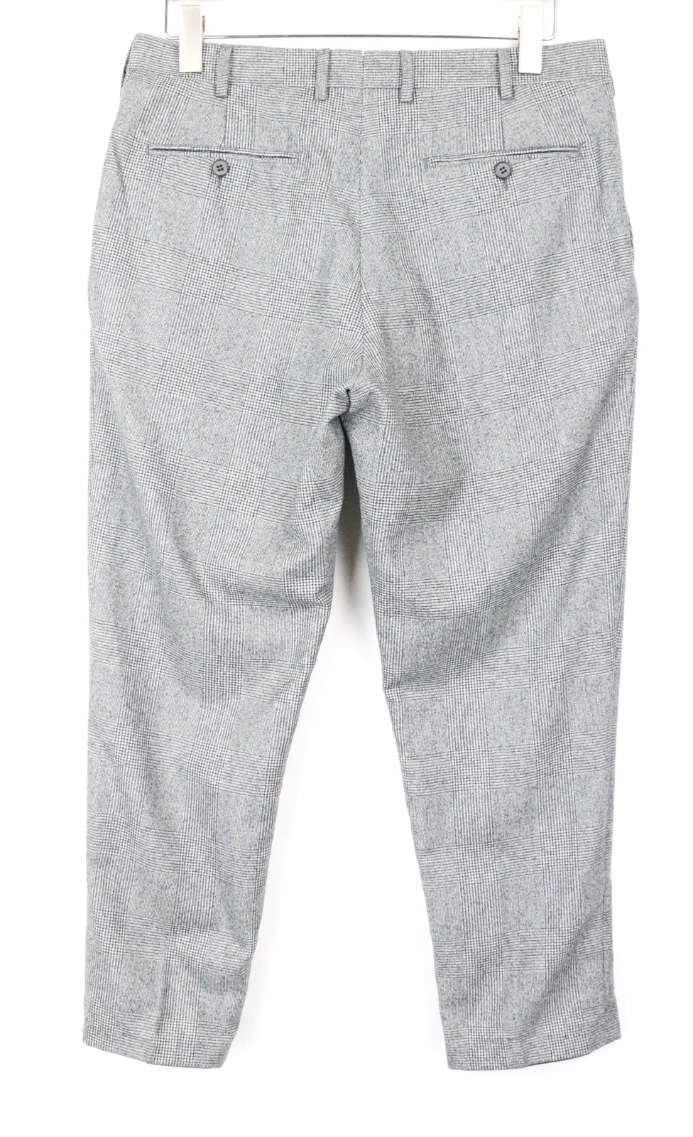 SUITSUPPLY UK40R Brescia Grey Wool Trousers Patterned Pleated