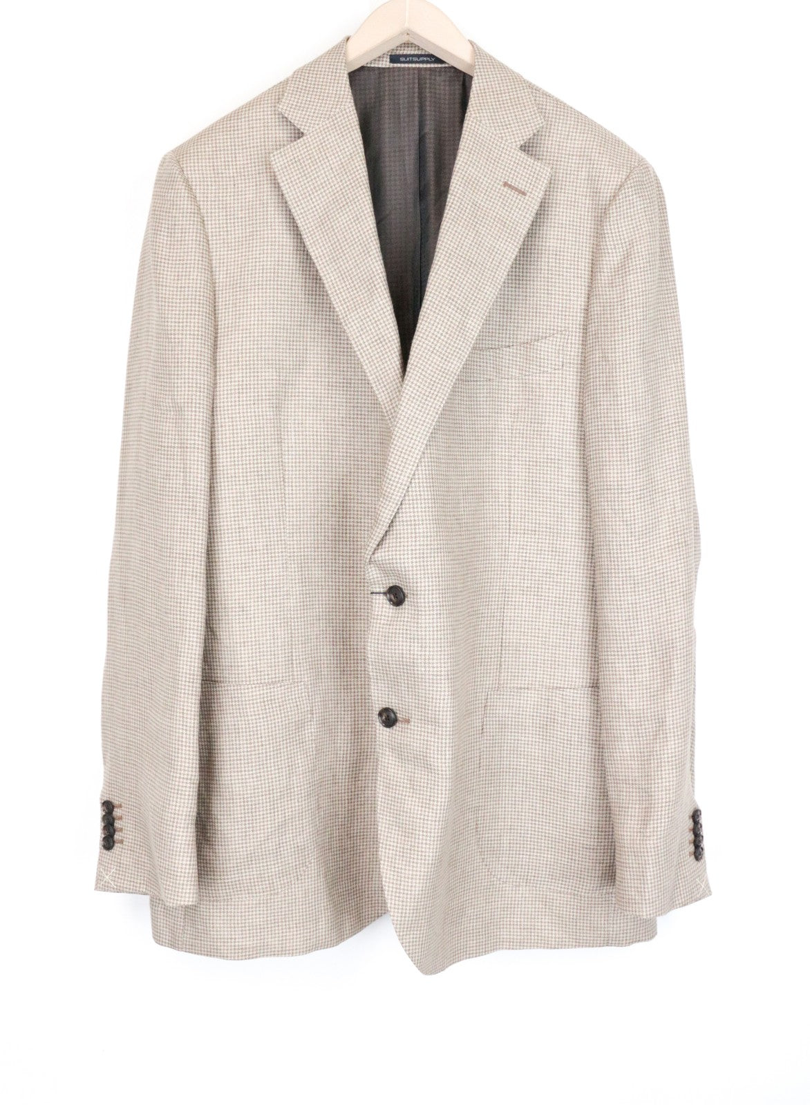 SUITSUPPLY La Spalla UK52L Men's Blazer Brown Patterned Linen Buttons