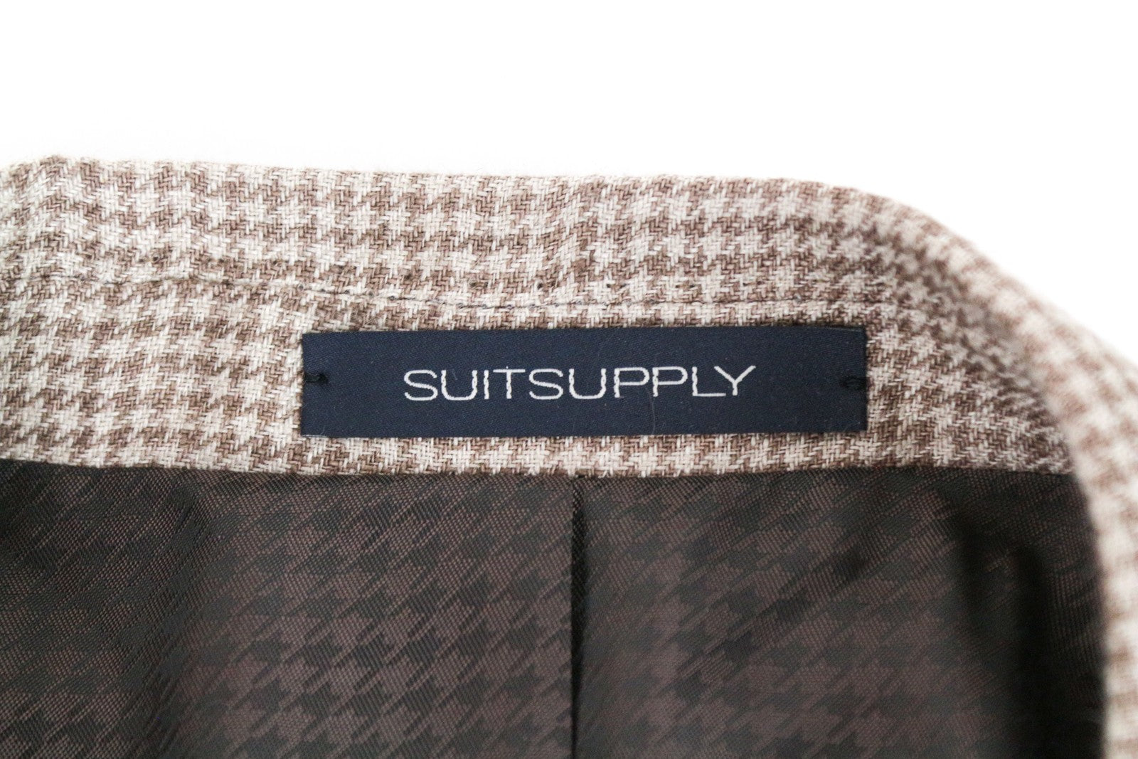 SUITSUPPLY La Spalla UK52L Men's Blazer Brown Patterned Linen Buttons