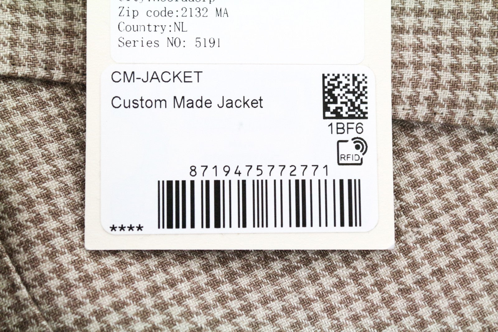 SUITSUPPLY La Spalla UK52L Men's Blazer Brown Patterned Linen Buttons