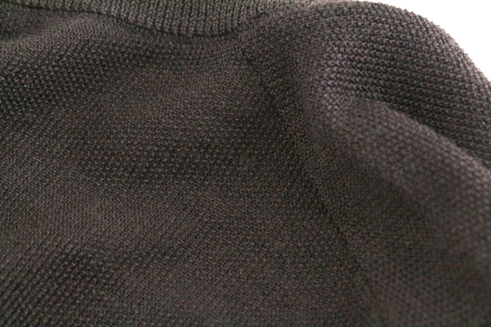 SUITSUPPLY XS vyriškas tamsiai rudas merino vilnos džemperis su megztiniu gobtuvu 