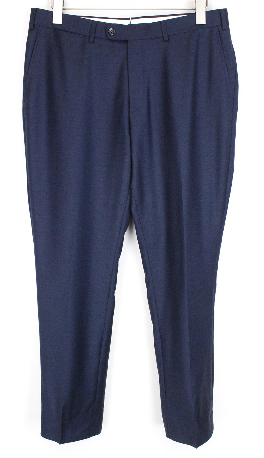 SUITSUPPLY UK34R Men's Navy Wool Classic Pleated Trousers