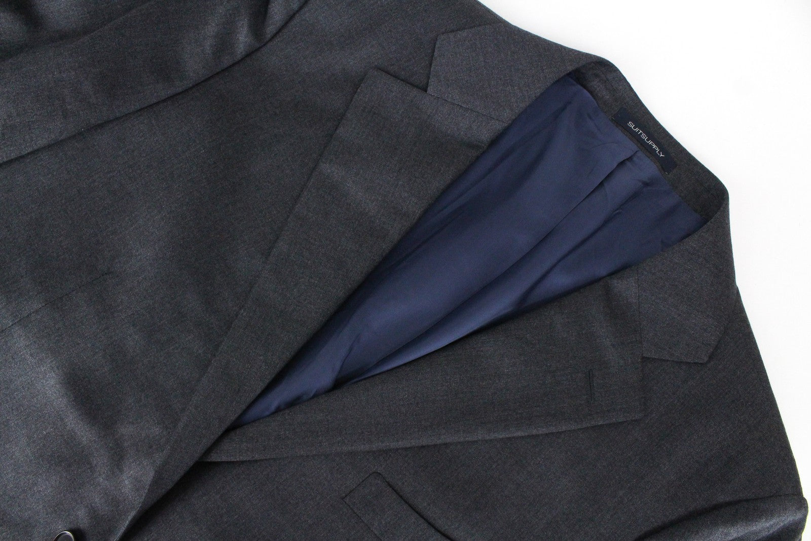 SUITSUPPLY La Spalla UK44S Men's Wool Grey Suit 2 Piece Single-Breasted