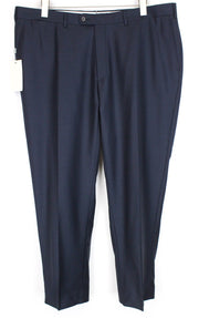 SUITSUPPLY UK44S Brescia Navy Men's Wool Formal Trousers Pleated