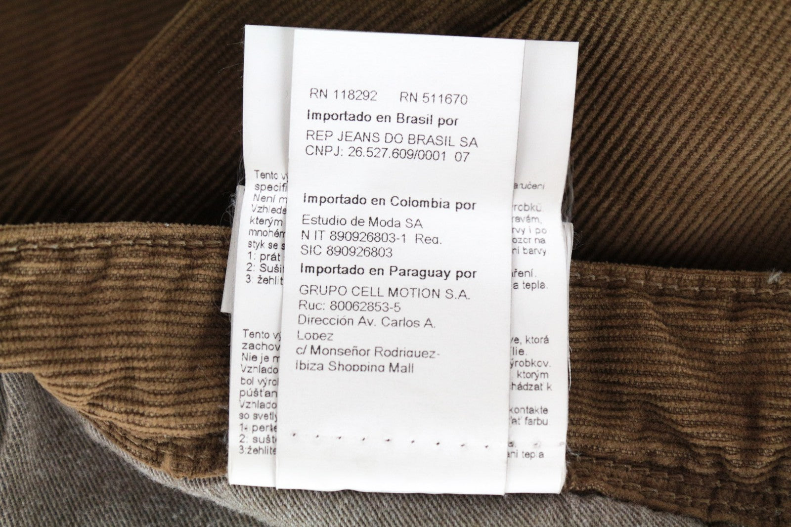 REPLAY Anbass vyriškos W38/L30 rudos, plonos, tamprios velveto kelnės 